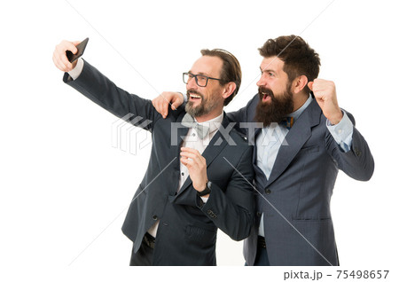 Taking photo with business idol. Business people concept 75498657