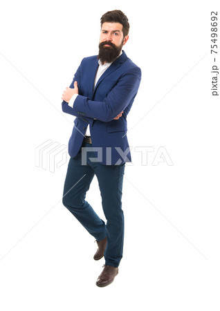 Business life. Businessman keep arms crossed. Confident  75498692