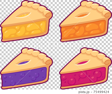 Cartoon pie slices set - Stock Illustration [75499424] - PIXTA