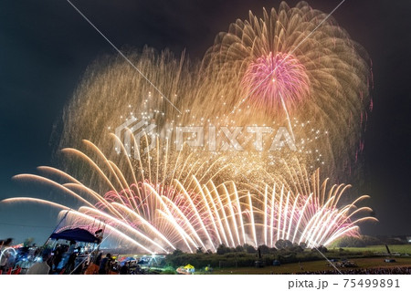 茨城県・常総市 常総きぬ川花火大会 茨城県・常総市 常総きぬ川花火大会 75499891