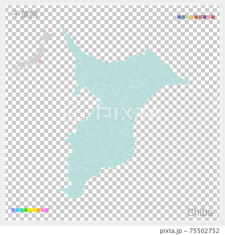千葉県の地図・Chiba（市町村・区分け） 75502752