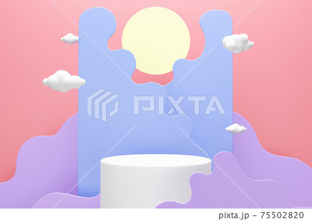 White podium whit abstract clouds and moon, Space for text or product advertising, 3d render White podium whit abstract clouds and moon, Space for text or product advertising, 3d render 75502820