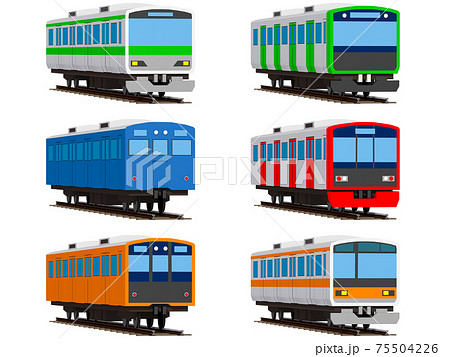 電車と線路 イラスト 乗り物 鉄道 のイラスト素材
