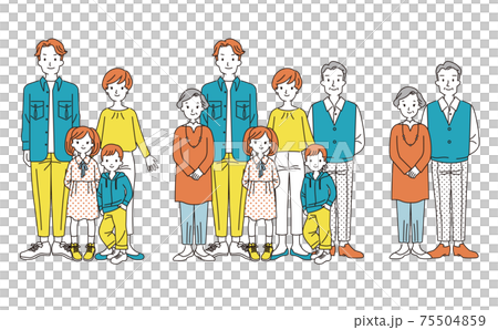 Three generation family set - Stock Illustration [75504859] - PIXTA