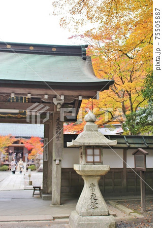 比叡山　秋の紅葉と元三大師堂 75505887