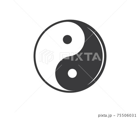 Yin Yang Vector Icon Illustration Designのイラスト素材