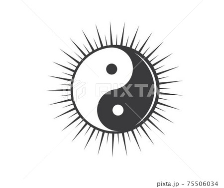 Yin Yang Vector Icon Illustration Designのイラスト素材