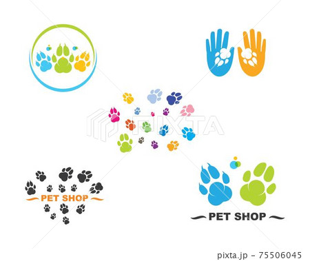 paw logo icon of pet vector paw logo icon of pet vector 75506045