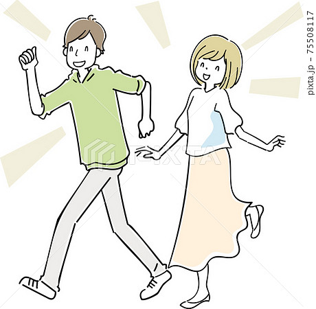 楽しそうな男女のイラスト 75508117