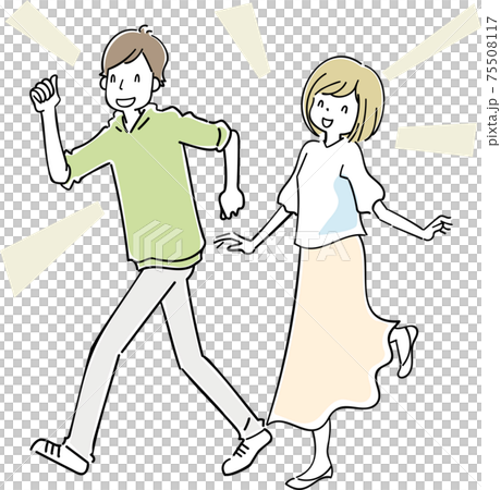 楽しそうな男女のイラスト 75508117