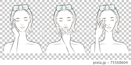 Vector illustration of a woman doing skin care 75508604