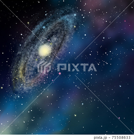 銀河と星雲のリアルな背景イラスト Space02のイラスト素材