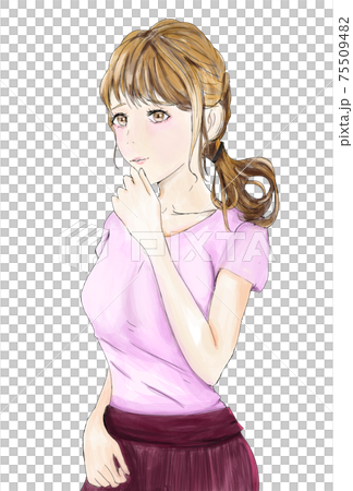 Woman worried (no watercolor background) Woman worried (no watercolor background) 75509482