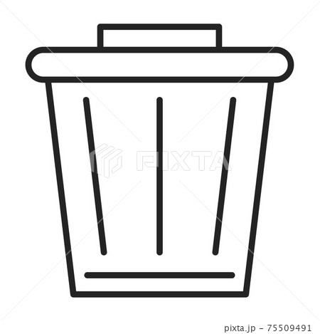 Trashcan icon. Outlined symbol of a trash bin 75509491