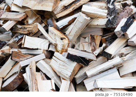 pile of chopped firewood close up pile of chopped firewood close up 75510490