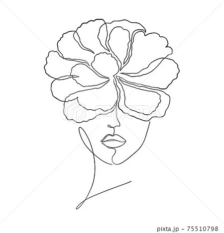 Minimal woman face Minimal woman face 75510798