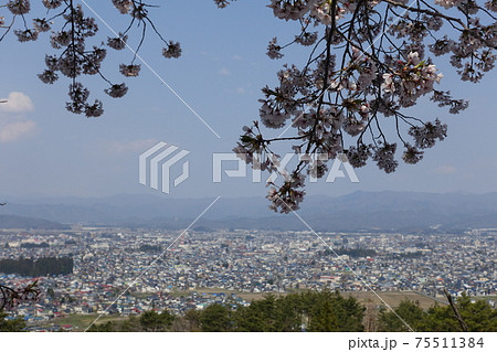 米沢市全景　御成山公園 75511384