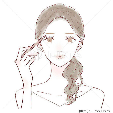 アイブロウをする女性 アイブロウをする女性 75511575