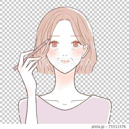 アイブロウをする中年女性 アイブロウをする中年女性 75511576