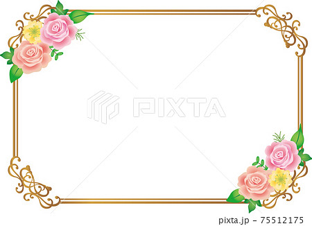 薔薇の花のフレーム枠のイラスト素材