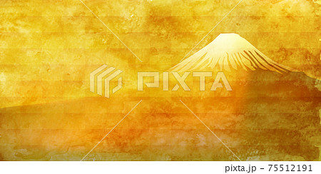 富士山 金 和紙 背景のイラスト素材
