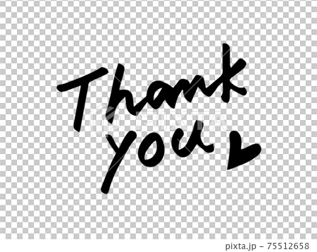 Cute characters Thank you and heart / handwritten illustrations Cute characters Thank you and heart / handwritten illustrations 75512658