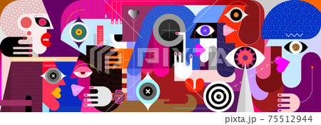 People Discuss News vector illustration 75512944