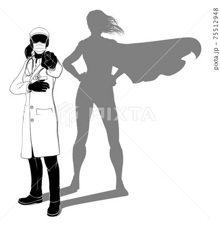 Doctor PPE Mask Silhouette Super Hero Shadow 75512948