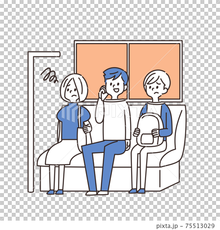 電車 イラスト 迷惑 電話 電車 イラスト 迷惑 電話 75513029