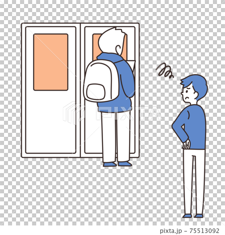 電車 イラスト マナー 扉のイラスト素材