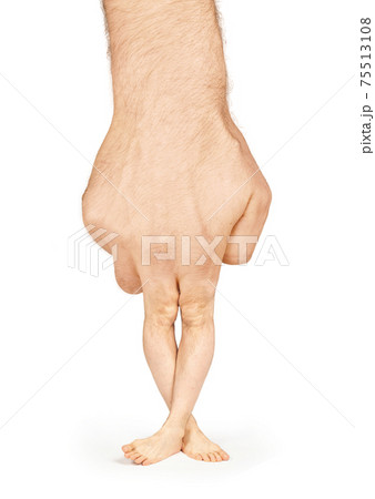 Scary hand with legs and feet instead of fingers Scary hand with legs and feet instead of fingers 75513108
