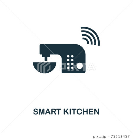 Smart Kitchen icon. Monochrome style icon design from smart devices icon collection. UI. Illustration of smart kitchen icon. Pictogram isolated on white. Web design, apps, software, print. Smart Kitchen icon. Monochrome style icon design from smart devices icon collection. UI. Illustration of smart kitchen icon. Pictogram isolated on white. Web design, apps, software, print. 75513457