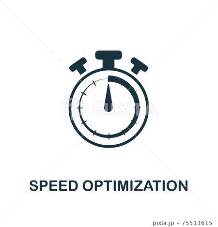 Speed Optimization vector icon symbol. Creative sign from seo and development icons collection. Filled flat Speed Optimization icon for computer and mobile 75513615