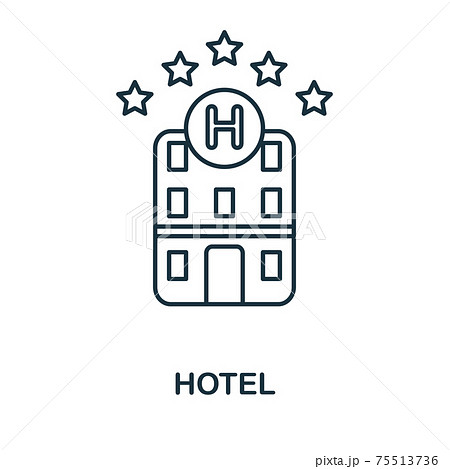 Hotel Icon Simple Illustration From Vacation のイラスト素材
