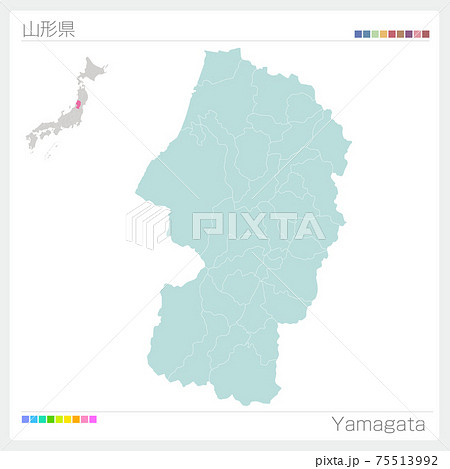 山形県の地図・Yamagata(市町村・区分け) 山形県の地図・Yamagata(市町村・区分け) 75513992