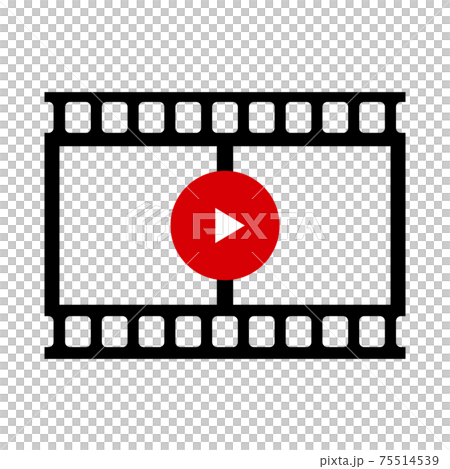 再生ボタンがついたフィルムのアイコン 75514539
