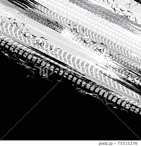 Offroad tyre print, grunge spot, vector tire trace 75515276