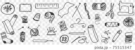 Tools for sewing doodle set 75515347