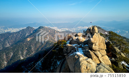 冬 登山 水落山 75515850