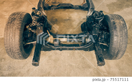 Car Chassis and Suspension System and Wheel in Vintage Tone 75517111