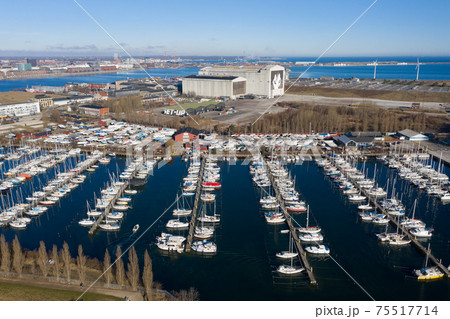 Aerial View of Lynetten Sailboat Harbor in Copenhagen 75517714