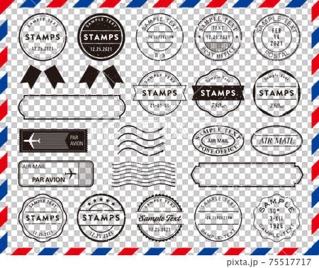 復古郵戳/郵票/框架設置有字母 75517717