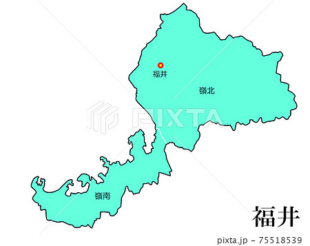 日本都道府県地域別福井県のイラスト素材