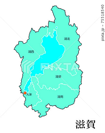 日本都道府県地域別滋賀県のイラスト素材