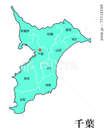 日本都道府県地域別千葉県のイラスト素材