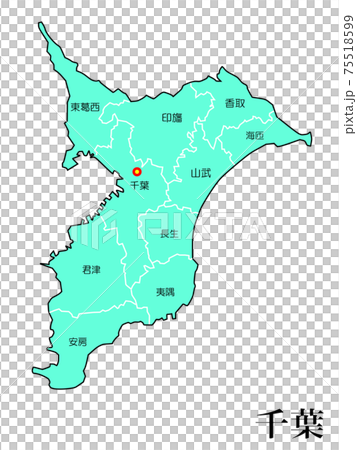 日本都道府県地域別千葉県のイラスト素材