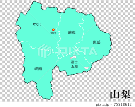 日本都道府県地域別山梨県のイラスト素材