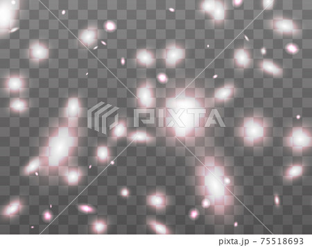 Glowing light on a transparent background. Glowing particles, magic glow. Sparkling light. Star dust. Design a template for banner, poster and greeting cards. Vector illustration 75518693