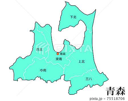 日本都道府県地域別青森県のイラスト素材