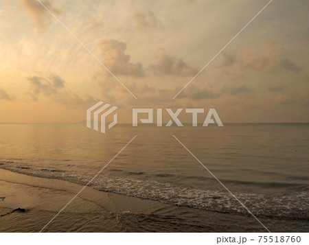 Wave of the sea on the sand beach 75518760